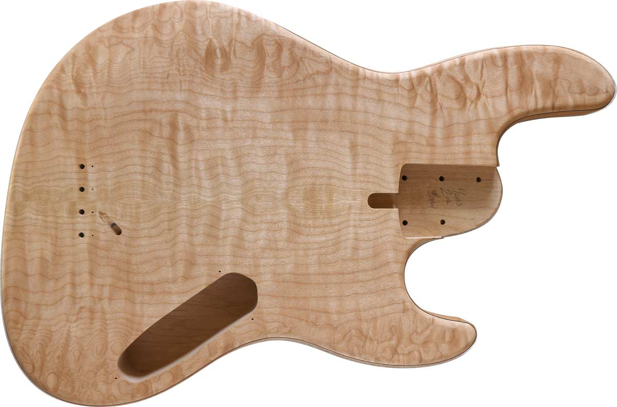 4-string bass body with AAA Quilted Maple top, Alder body